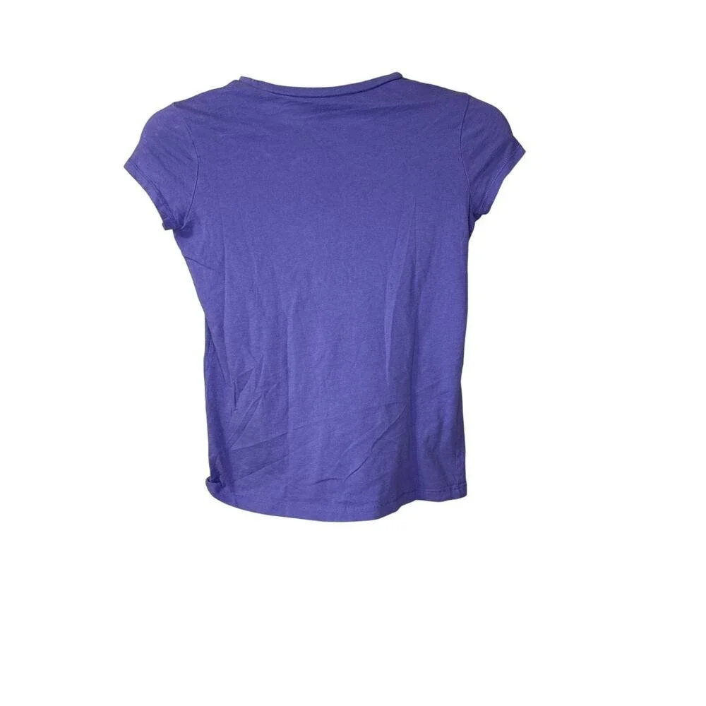 Old Navy Purple Short Sleeve Tee Soccer Graphic‎ Girls Size 16